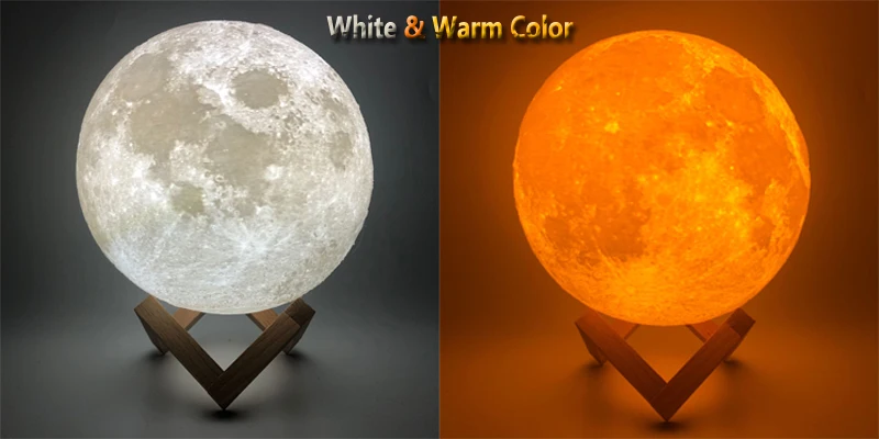 3D печать лампы в виде Луны красочные изменения светодиодный сенсорный экран с USB светодиодный ночник домашний декор креативный подарок