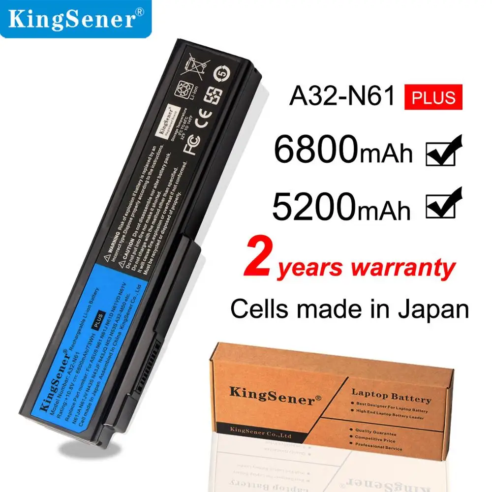 

KingSener 10.8V 5200mAh Laptop Battery A32-N61 for Asus N61 N61J N61D N61V N61VG N61JA N61JV M50s N53 N53S N53SV A32-M50 A33-M50