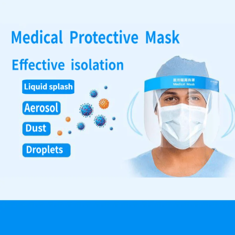 

Medical Protective Mask Transparent PVC Adjustable Anti Droplet Dust-proof Full Face Cover Mask