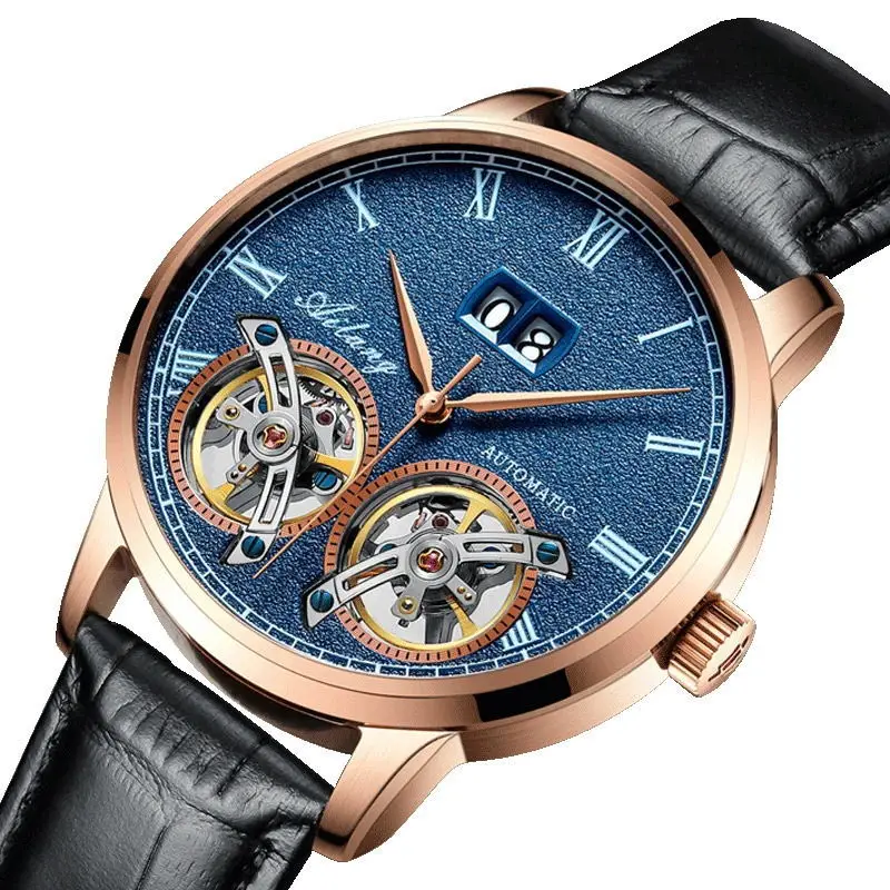 AILANG Double Tourbillon Мужские часы автоматические механические Топ бренд класса люкс