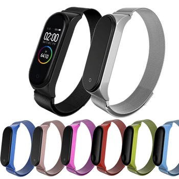 

For Mi Band 3 4 Bracelet Magnetic Strap Wrist Metal Screwless Stainless Steel Miband 4 3 Wristbands Strap For Xiaomi Mi Band 4 3