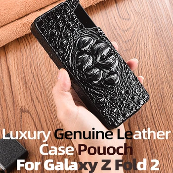 

Luxury Genuine Leather Case Pouch Bag For Galaxy Z Fold 2 case Pouch galaxy Z fold2 5G case Shockproof for galaxy fold case