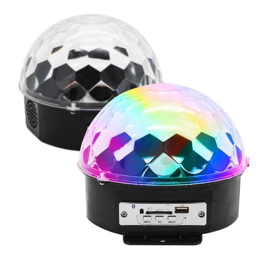 

MP3 LED Bluetooth MP3 Disco Party Lights 9 Color LED Crystal Magic Ball Light With Remote/Voice Control DJ Stage Effect Lights
