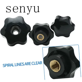 

LUHUICHAN10PCS M4 M5 M6 Plum Hand Tighten Nuts Handle Thread Star Mechanical Black Thumb Nuts Clamping Knob Manual Nuts