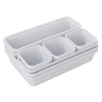 

8pcs/set Office Bedroom Home Desktop Durable Drawer Organizer Underwear Bra Socks Dressing Table Jewellery Cover Storage Box