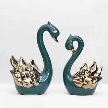 

The Nordic creative ceramic The swan home decoration accessories modern The sitting room TV cabinet Furnishing articles