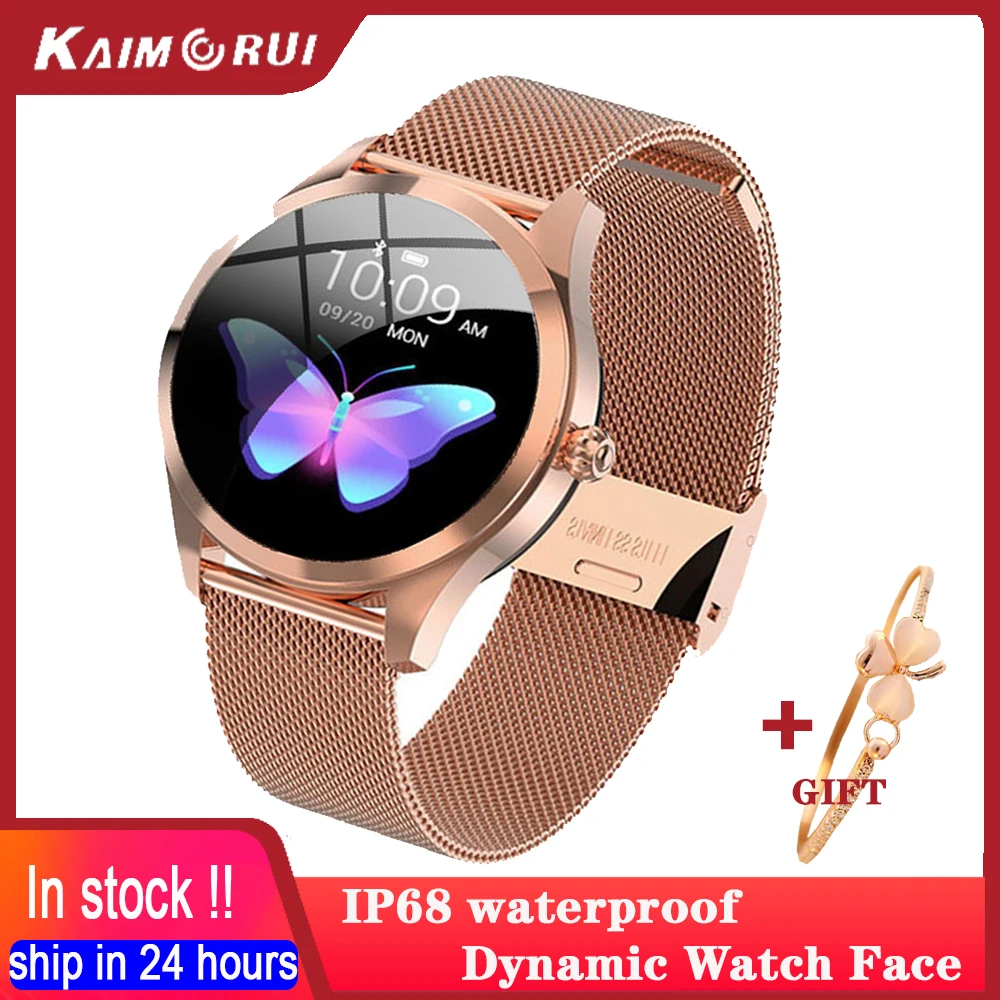 Smart Uhr Frauen Wasserdichte IP68 Herz Rate Monitor Fitness Tracker Sport  Smartwatch Schöne Uhr Verbinden Für IOS Android|Smart Watches| - AliExpress