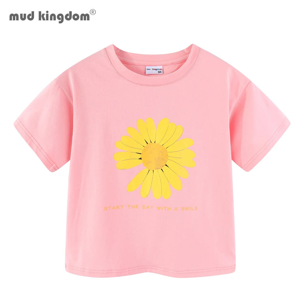 Mudkingdom/Одежда для девочек с ромашками цветочным рисунком в полоску заниженной