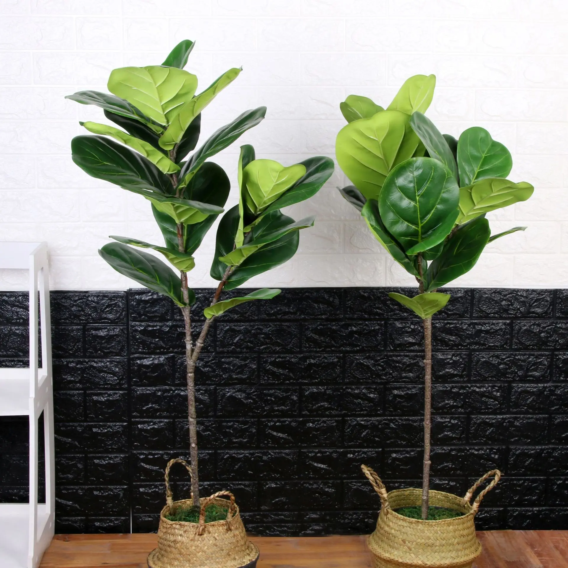 

113cm Large Artificial Ficus Tree Fake Rubber Plants Plastic Tropical Tree Leaves Palm Foliage for Indoor Home Large Decoraion