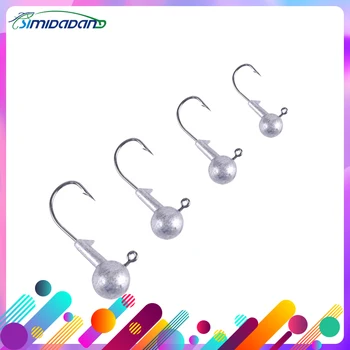 

5PCS Barbed Crank Head Hook Fishing Hook Lead Head Jig Lure Hard Bait Soft Worm Jig Hook For Soft Lure Fishing Tackle