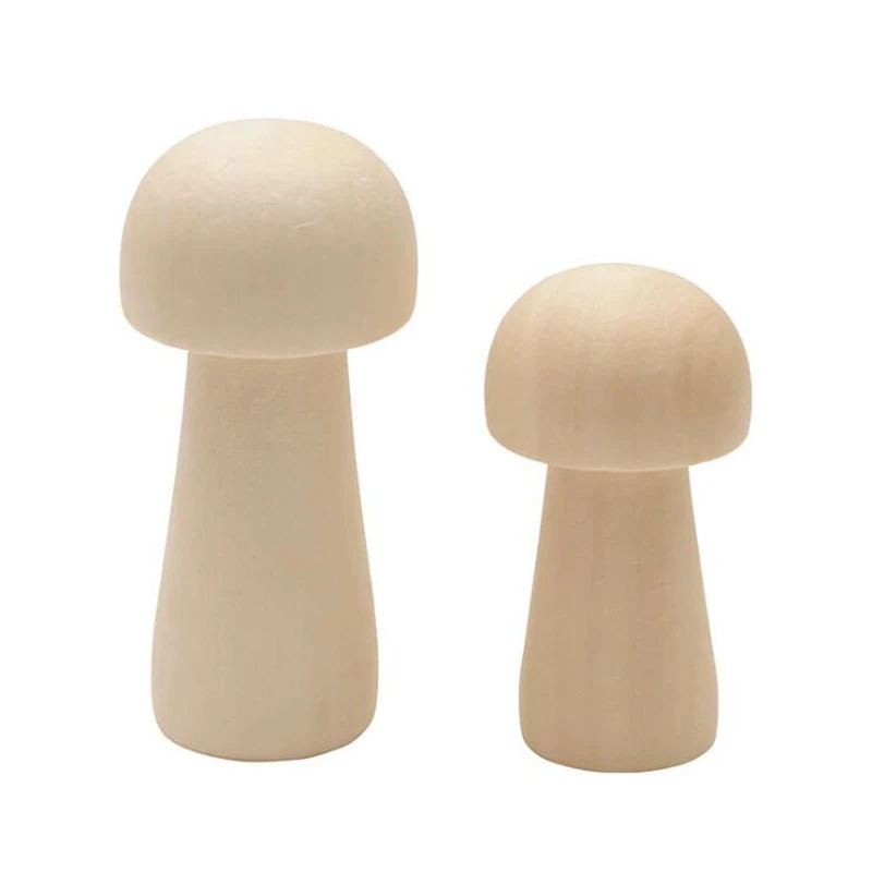 

WD239(10), 65mm/85mm Mushroom Peg Doll Handmade Wooden Blank Baby Teether Unfinished Decor Christmas Painting Gifts for Kids
