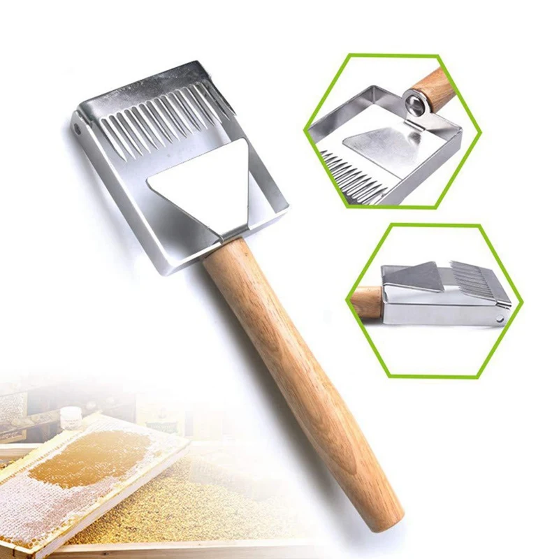 

Beekeeping Equipment Uncapping Scraper Honey Honeycomb Scraper Wooden Handle Uncapping Fork Beekeeping Tools