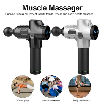 

Massage Gun Muscle Relaxation Massager Vibration LCD Display Body Muscle Massager Gun Deep Tissue Exercise Electric Fascia Gun