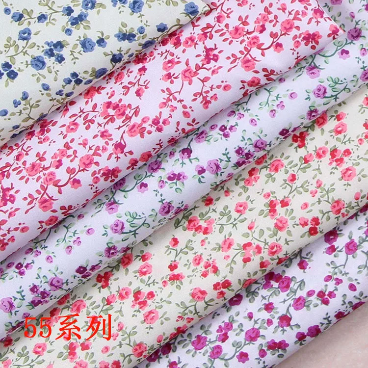 

cloth Printed high copy printed cotton polyester environmental protection small broken flower cloth do not fade fabrics