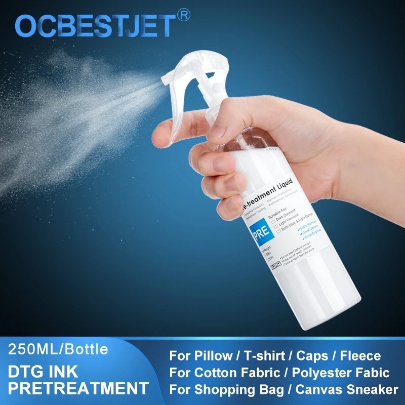 250ML Light & Dark Spray DTG Pretreatment Liquid Solution For Textile Pigment Ink Coating Printer Before Printing Fluid |
