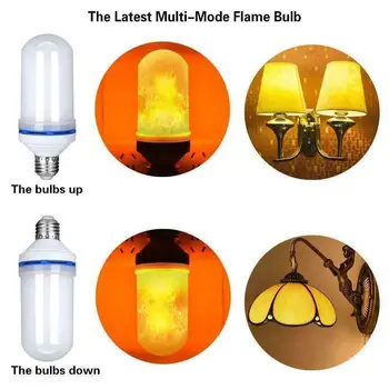 

E27 Gravity Sensor LED Simulation Flame Lamp Dynamic Corn Lighting LED Effect Light Bulb Flame Fire Lamp Bulbs T1H7