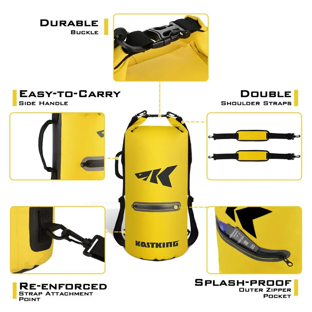 KastKing Cyclone Seal 100 Floating Waterproof PVC Material Dry Bag 10L 20L 30L For Boating Fishing