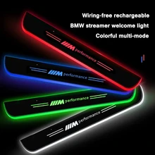 4pcs For Bmw M F10 E90 X5 E70 E71 E39 E53 E60 G20 E87 E46 F11 Led Welcome Light Colorful Streamer Car Door Pedal Ambient Party