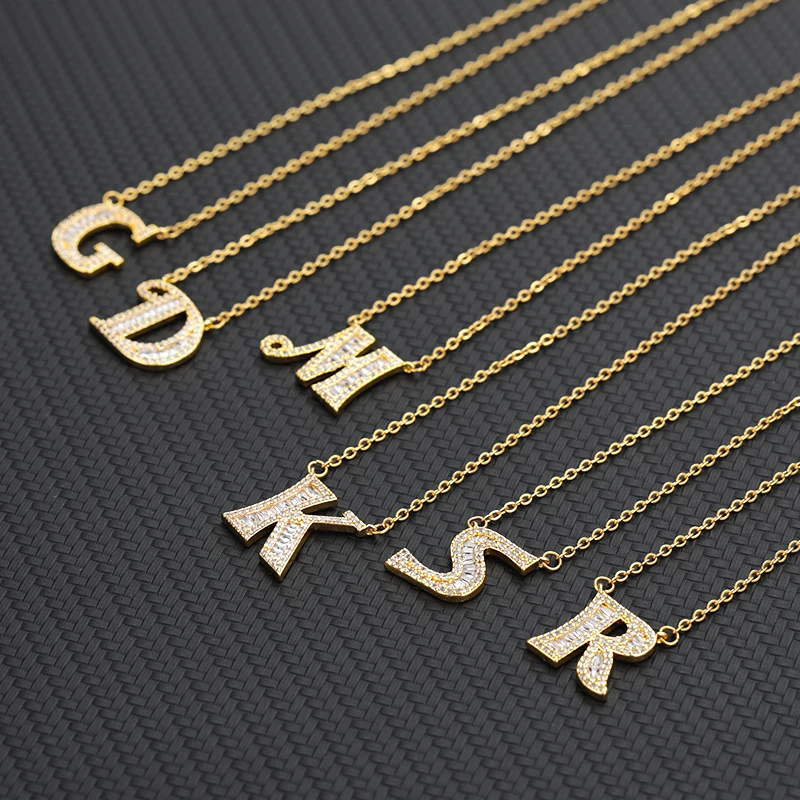 

Fshion Initial Necklace for Women Gold Letter Name Pendant Chain Necklace Charm Choker Necklaces Jewelry Christmas Gifts 2020