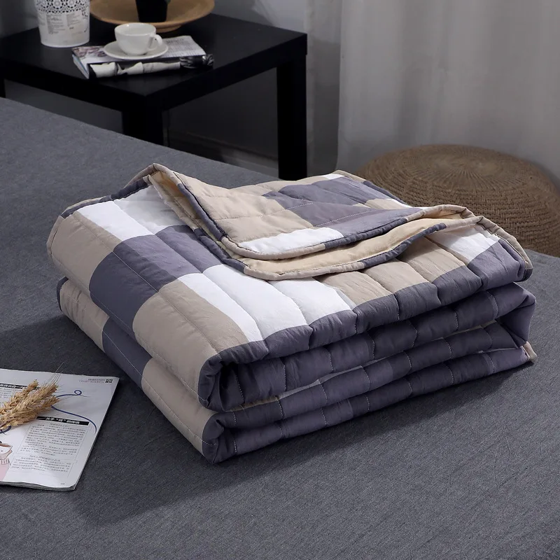Плед кондиционер пледы одеяло лето хлопок тонкие одеяла офис диван полотенце одеяло хорошего качества одеяло с рукавами - Цвет: Серый