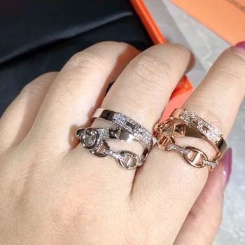 

Hot Brand Pure 925 Sterling Silver Jewelry For Women Lock Rings Lock Design H Silver Rings Wedding Jewelry Party Luxury Rings