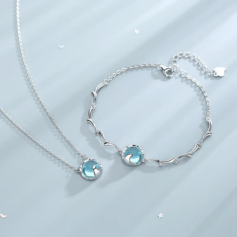 925 pure silver wave chains female Korean bracelets for women femme simple personality handicraft Forest Department jewelry 2019