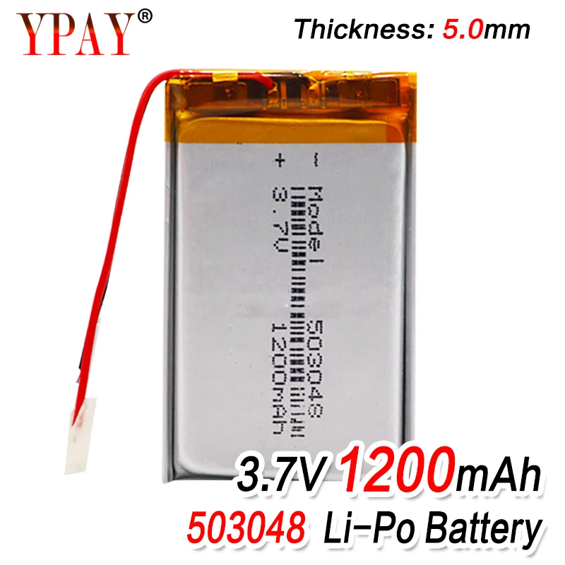 503048 перезаряжаемая батарея 3,7 V 053048 1200MAH литий полимерная батарея для MP3 MP4 Bluetooth gps Беспроводная стерео гарнитура планшет|Перезаряжаемые батареи| | АлиЭкспресс
