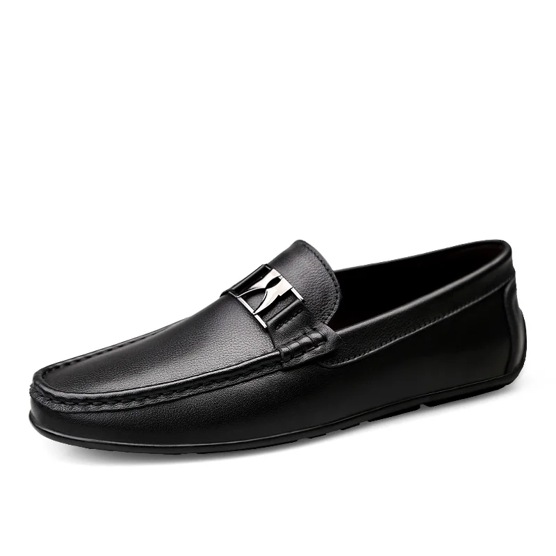

2019 Spring Summer NEW Men's Loafers Lazy soft Flat Casual Shoes Men Breathable Slip-On Soft Leather Driving Shoes Moccasins