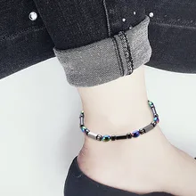 NJ Магнитный браслет для щиколоток с камнем терапия потеря веса, похудения бисером ножные браслеты геометрические ювелирные изделия забота о здоровье лодыжки браслеты для женщин