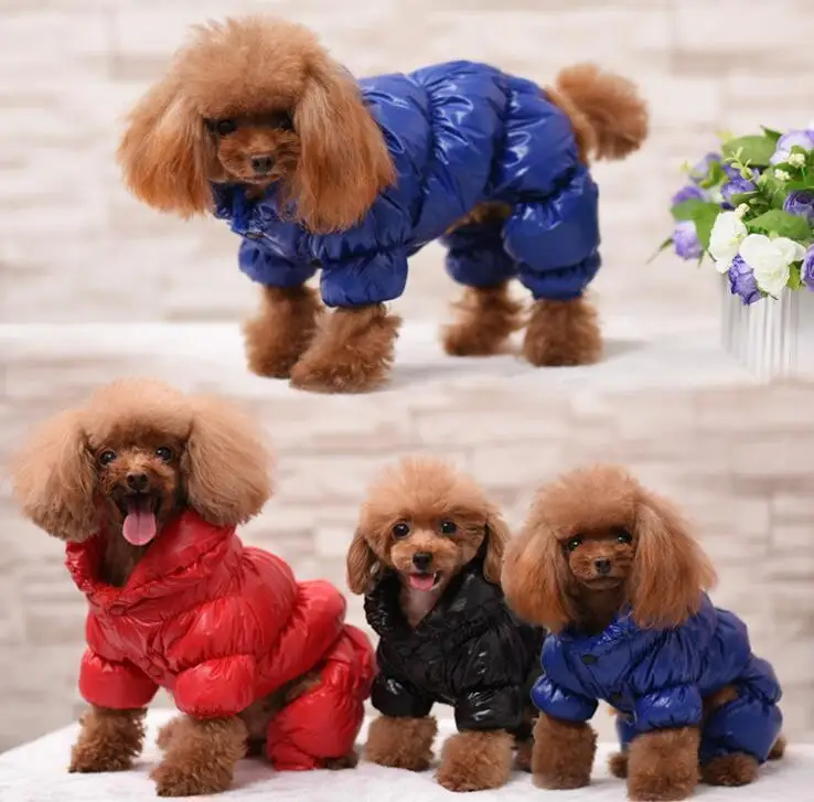 Зимний сохраняющий тепло комбинезон для собак с четырьмя ножками, хлопковая одежда для собак, Комбинезоны для чихуахуа, бульдога, щенка, маленьких собак, одежда для Йоркцев