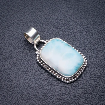 

StarGems Natural Caribbean Larimar Handmade 925 Sterling Silver Pendant 1.5" D5399