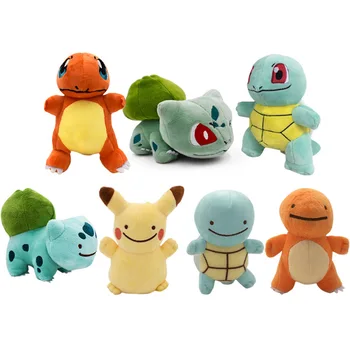 

3-4pcs/set Hot Plush Toys Charmander Squirtle Bulbasaur Pikachu Cute Cartoon Soft Stuffed Dolls For Kids Gift 12-18cm Dolls
