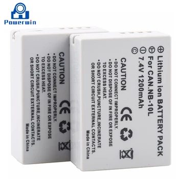 

2PCS Powerwin 1200mAh 7.4V NB-10L NB10L NB 10L Camera Battery for Canon G1X G15 G16 SX40HS SX50HS SX60HS SX40 SX50 SX60 HS