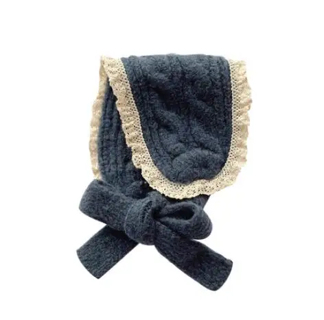 ink Кружевные головные уборы для маленьких девочек, хлопок, knited повязка на голову для ребенка, новорожденного ребенка, тюрбан шапки для малышей твист аксессуары для плетения волос - Цвет: ink