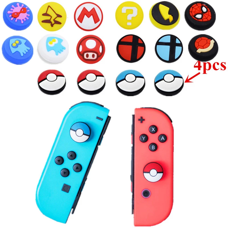 4 шт. силиконовые колпачки для джойстика Nintendo Switch Joy Con|Запасные части| |