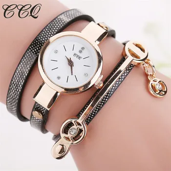 

CCQ Brand Fashion Women Bracelet Watch Casual Leather Wristwatches Luxury Brand Quartz Clock Relogio Feminino