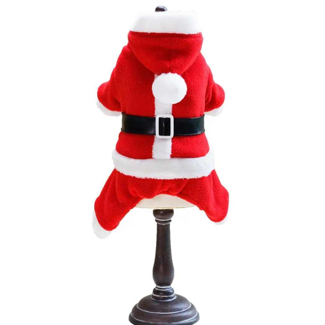 Одежда для средних и мелких собак, удобная повседневная теплая одежда с капюшоном и Санта Клаусом, Красная Зимняя одежда - Цвет: male