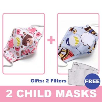 

Fashion Cartoon Reusable Children Mask For kids Breath Valve Mouth Face Mask kids PM2.5 Filters 2020 New Washable Mask