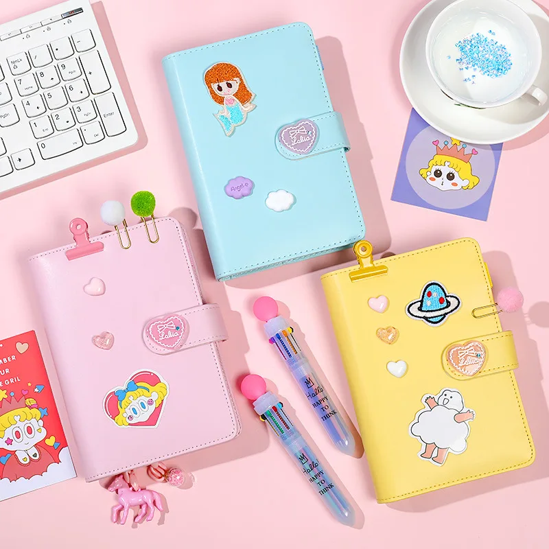 

Kawaii Notebook A6 Binder Bullet Journal Korean Girls DIY Agenda Planner Organizer Spiral Note Book Set Cute Travel Handbook