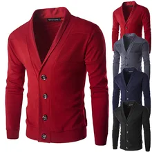 Мужской свитер кардиган осень зима теплый пуловер кардиган с v-образным вырезом на пуговицах вязаный свитер Топ 11,13