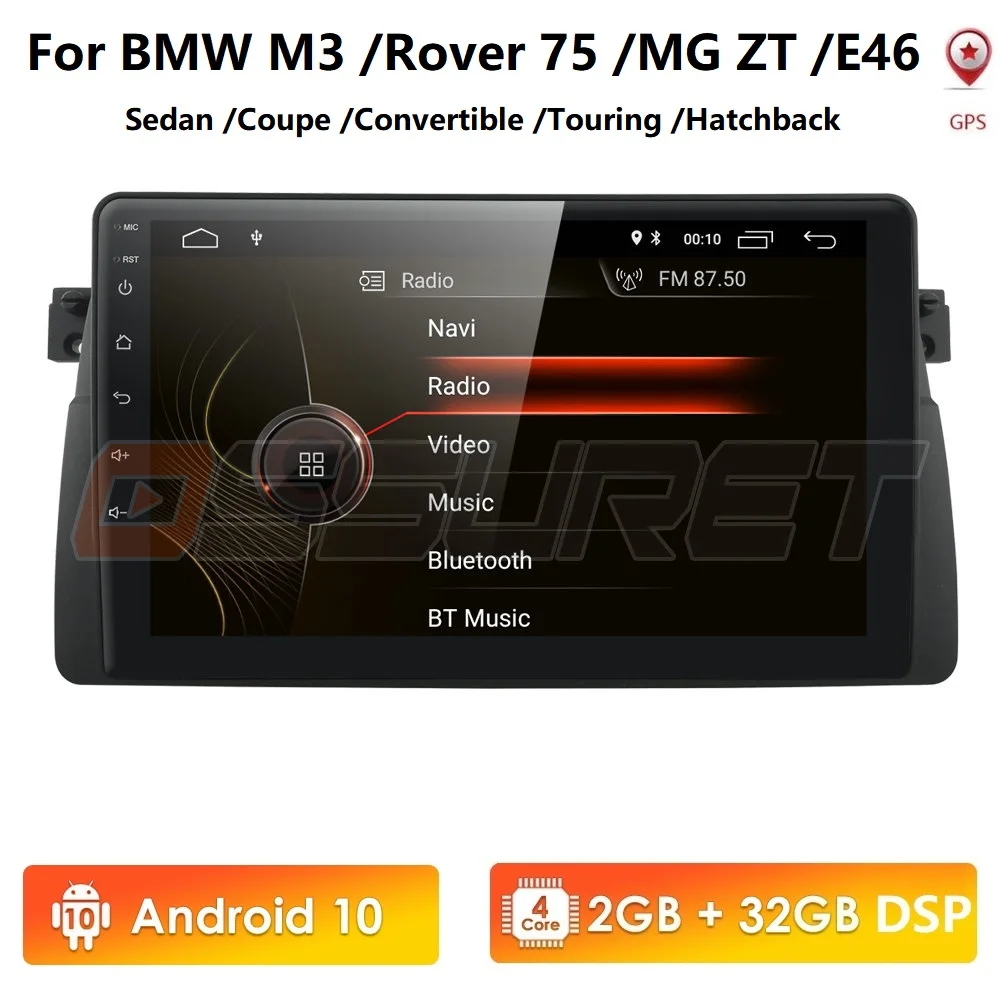 Автомобильный GPS-плеер для BMW E46 M3 MG ZT ROVER 75 Android 10 4G GPS стерео аудио-навигация
