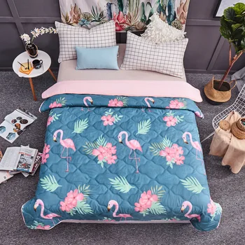 

200x230cm Pink Flamingo Print Bed Covers Comfortable 2018 Soft King Size Plaid Blankets for Adult Bedding Quilt New Home Textile