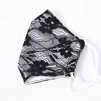 

Fashion Women Masks Washable Lace Mask Flower Adjustable Breathable Cotton Mask Reusable Masque Soft Face Masks Mouth Muffle