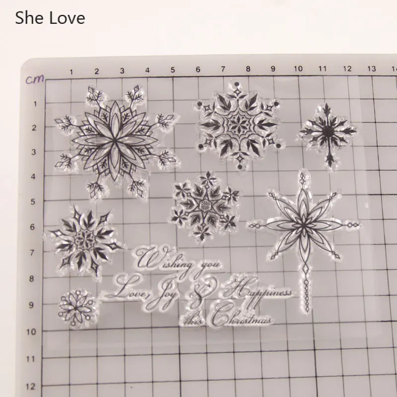She Love Snowflower прозрачный чистый силикон штампы для DIY Скрапбукинг фото украшение для альбома прозрачный штамп ремесла