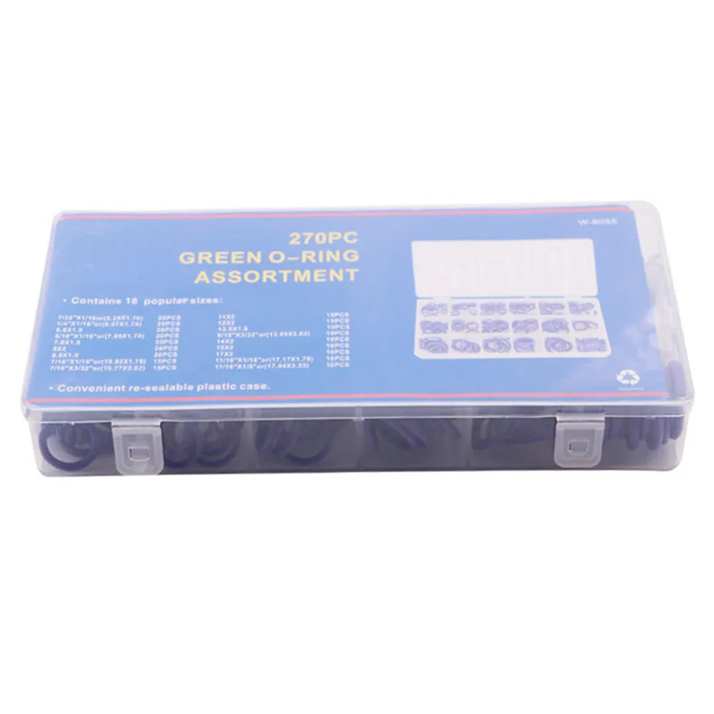 270Pcs Car Air Conditioning Compressor Seal Sleeve Nitrile Rubber O-ring Ring Rubber Repair Waterproof Gasket Wear Resistance auto ac compressor seal tool