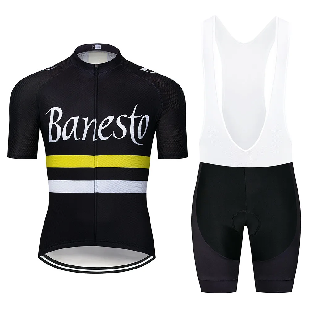 

Banesto Rro Cycling Jersey Set Mountain Bike Uniforms Summer Cycling Wear Bicycle Clothes Men Cycling Clothes MTB Bike Shirts