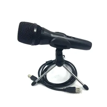 

For PC Laptop Sound Recording Home Office Playing Games USB Wired Hands Free Condenser Microphone Plug And Play Portable Metal