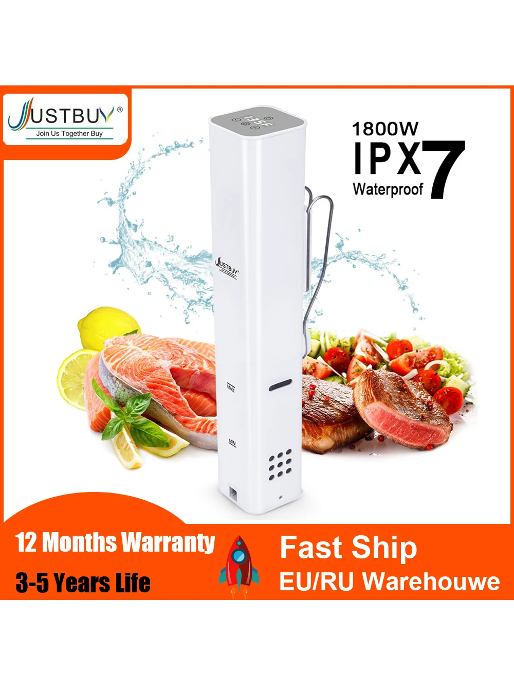 1800W 2nd Generation IPX7 Водонепроницаемый Sous циркулятор вакуум медленно Плита с ЖК