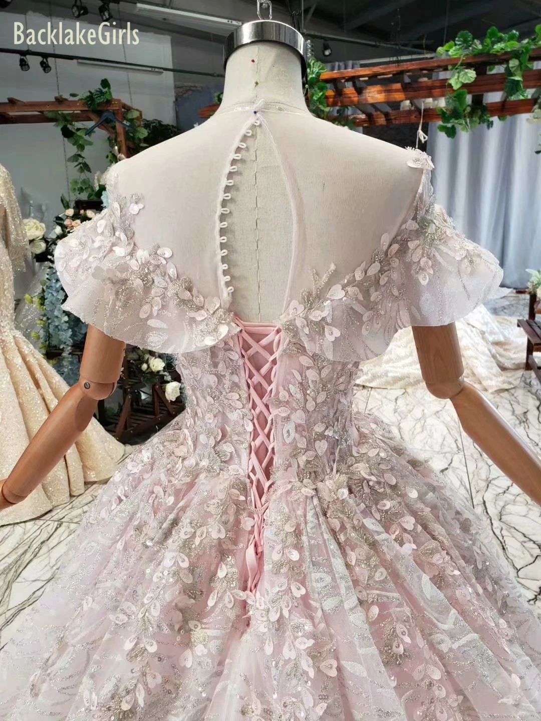 Свадебное платье с открытыми плечами для девочек; Vestidos Novia; круглый вырез; розовое атласное свадебное платье принцессы; Robe De Mariee