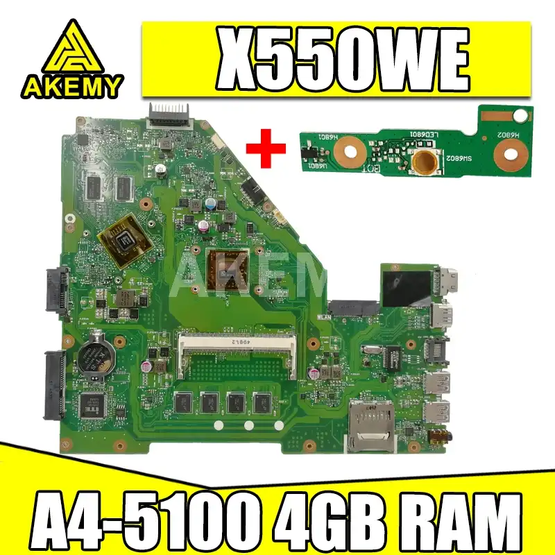 X550WE материнская плата для ноутбука For Asus X550W X552W тестовая оригинальная 4G RAM Radeon R3 A4